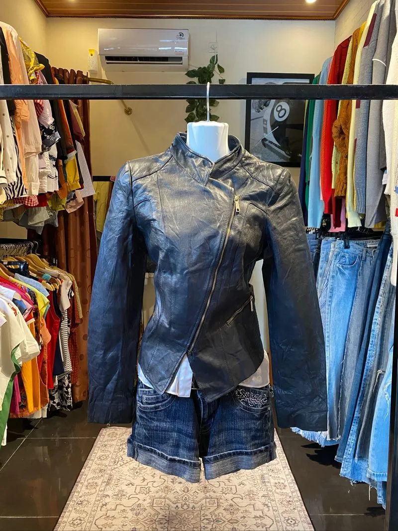 Jigott Lamb Skin Leather Asymetric jacket photo 1