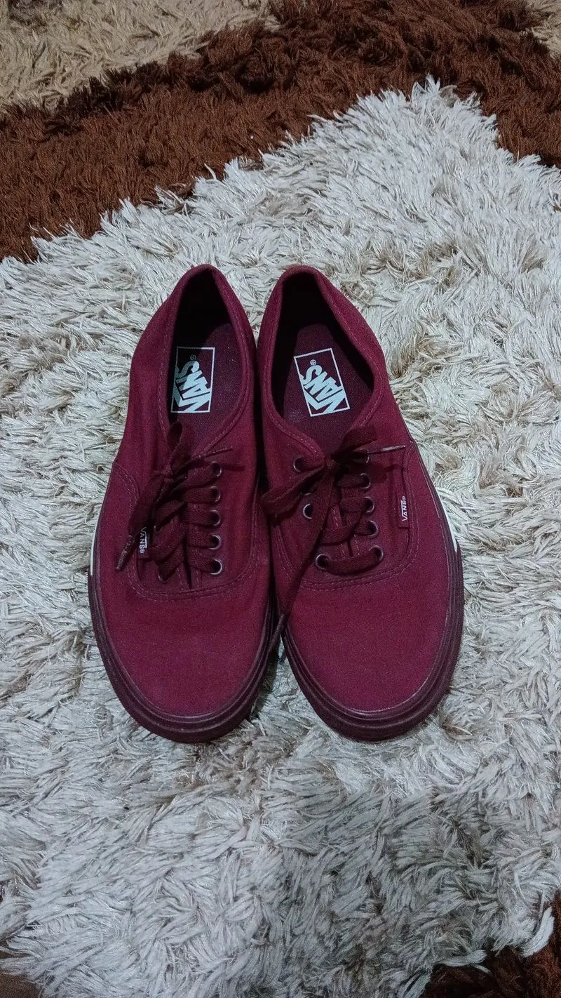 VANS Casual Sneakers Pria burgundy white photo 1