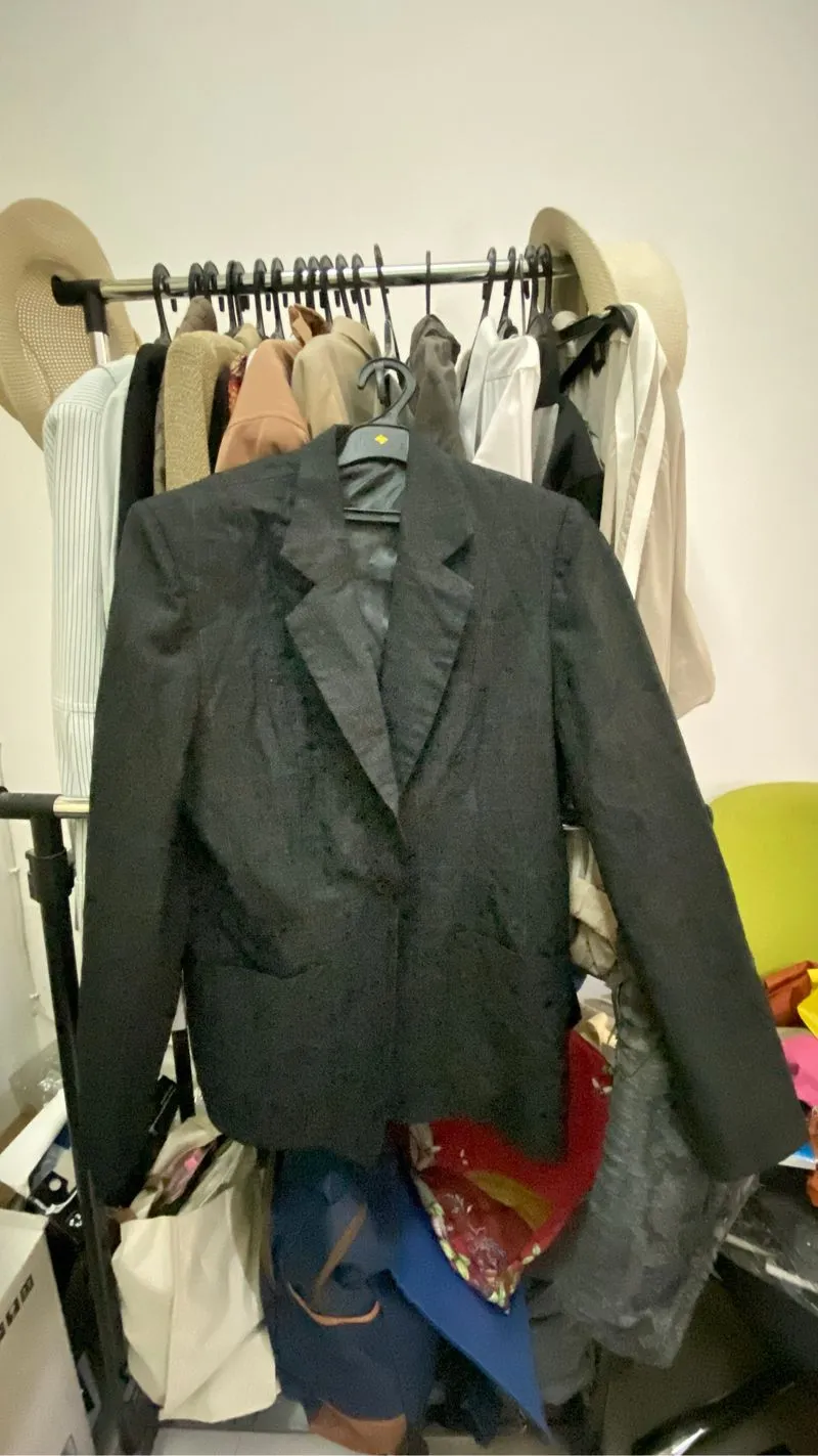 Jas suit hitam pattern grid kotak”  photo 1
