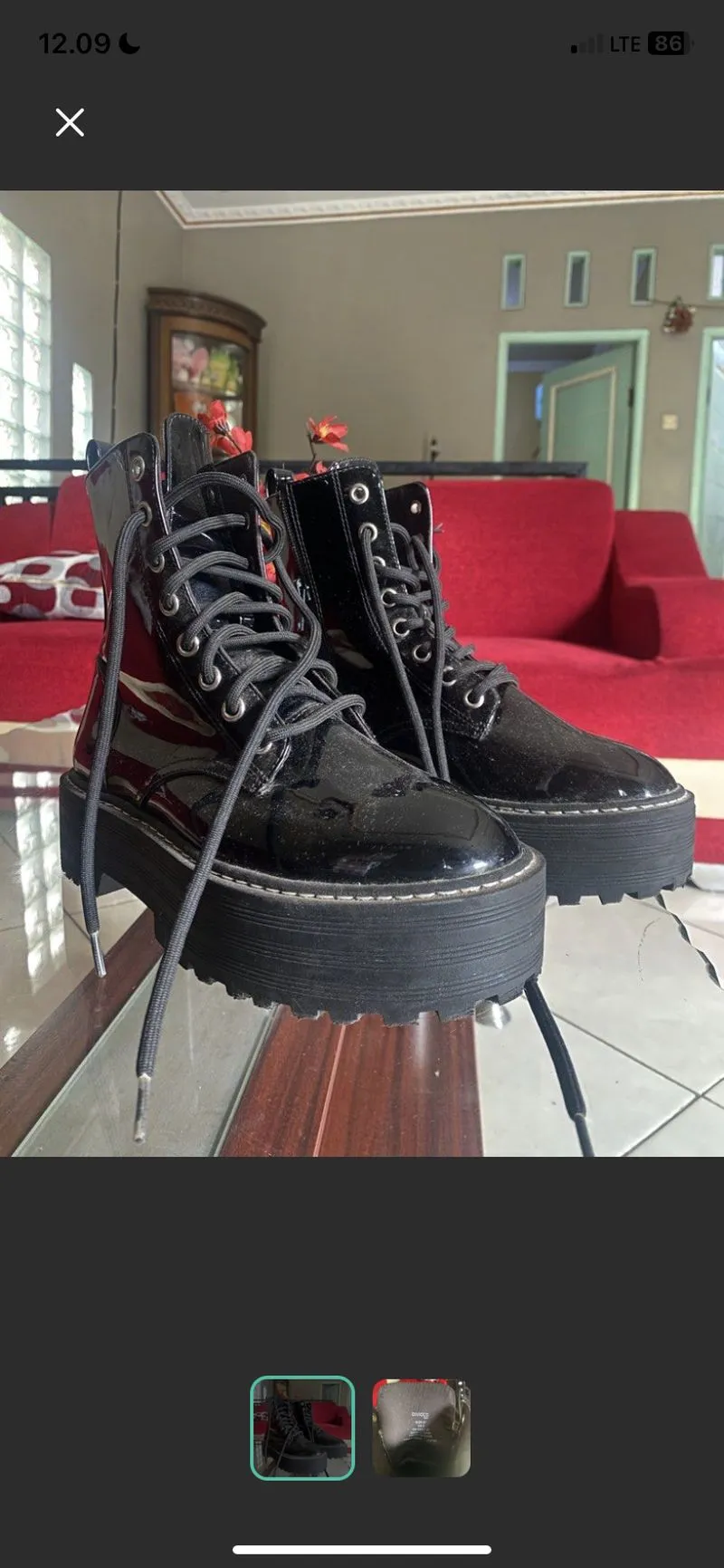 H&M Grunge Emo Boots Wanita black