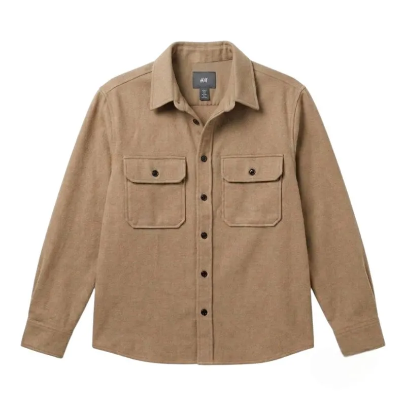 H&M OUTER OVERSHIRT DARK BEIGE JACKET photo 1