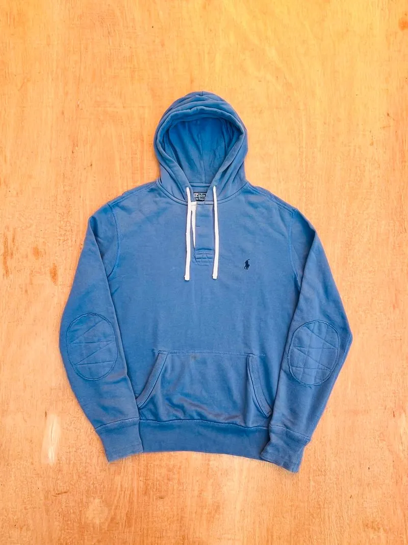 Polo Ralph Lauren Blue Pullover Hoodie with Elbow Patches photo 1