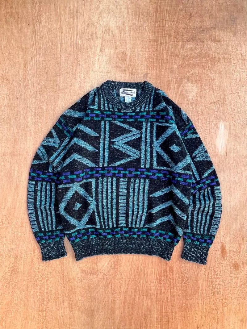 Vintage Expressions Geometric Pattern Knit Sweater photo 1