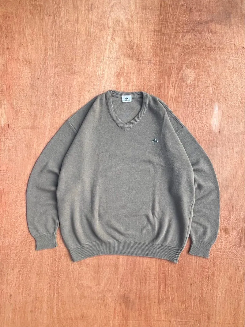 Vintage Lacoste V-Neck Knit Sweater photo 1