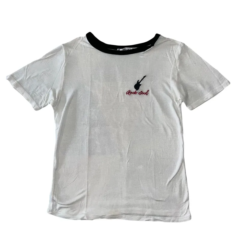 ZARA Streetwear Casual T-shirt Wanita white photo 1