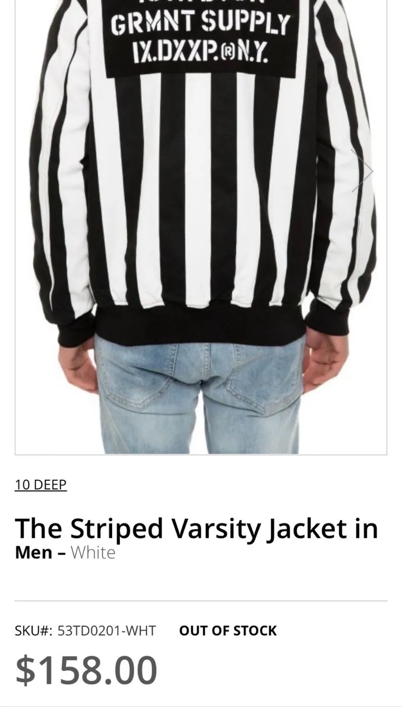 VARSITY JACKET STIPED MEN 10 DEEP photo 1