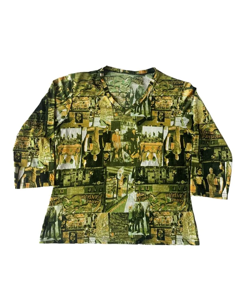 Green Print Top photo 1