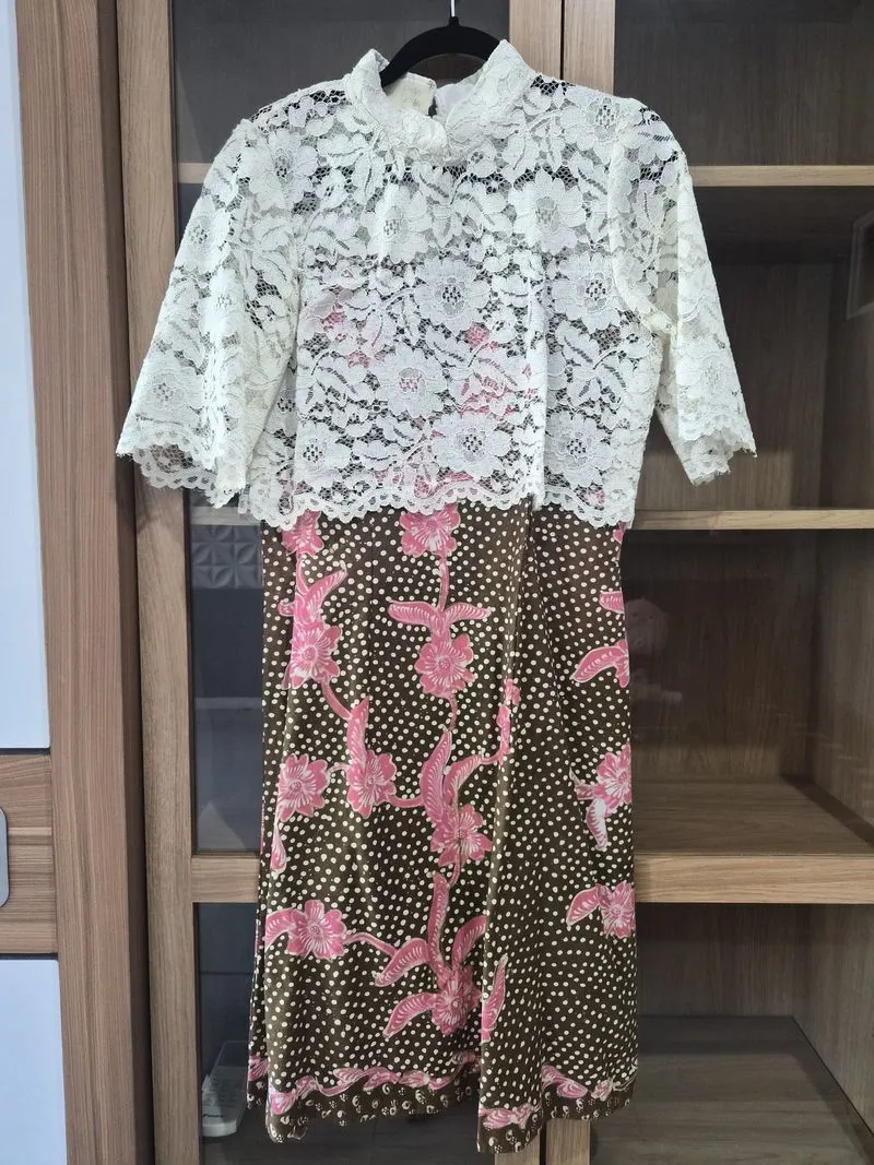 Dress Batik Lace Brown Pink  photo 1