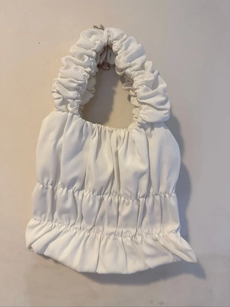 Shop at velvet crinkle white bag handbag kecil photo 1