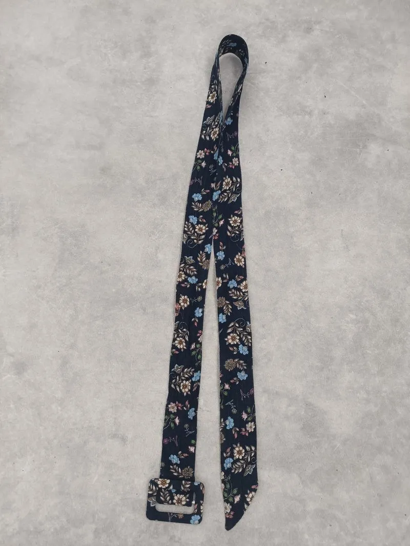 navy floral belt  photo 1