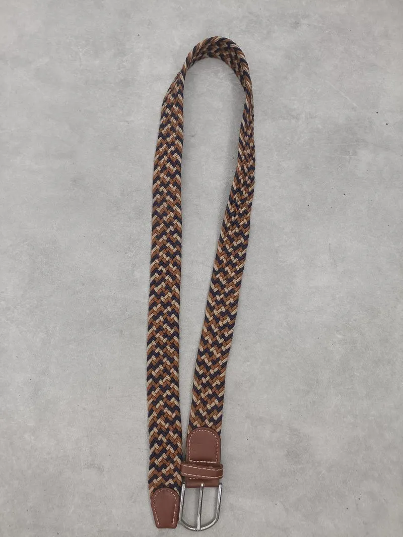 navy and brown woven belt  photo 1