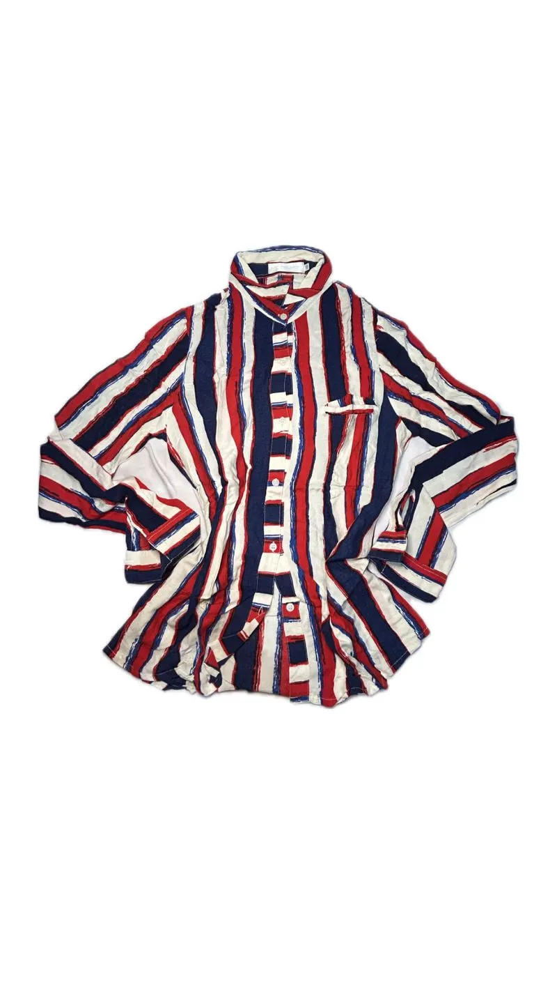 Kemeja Salur White,Red,Blue  photo 1