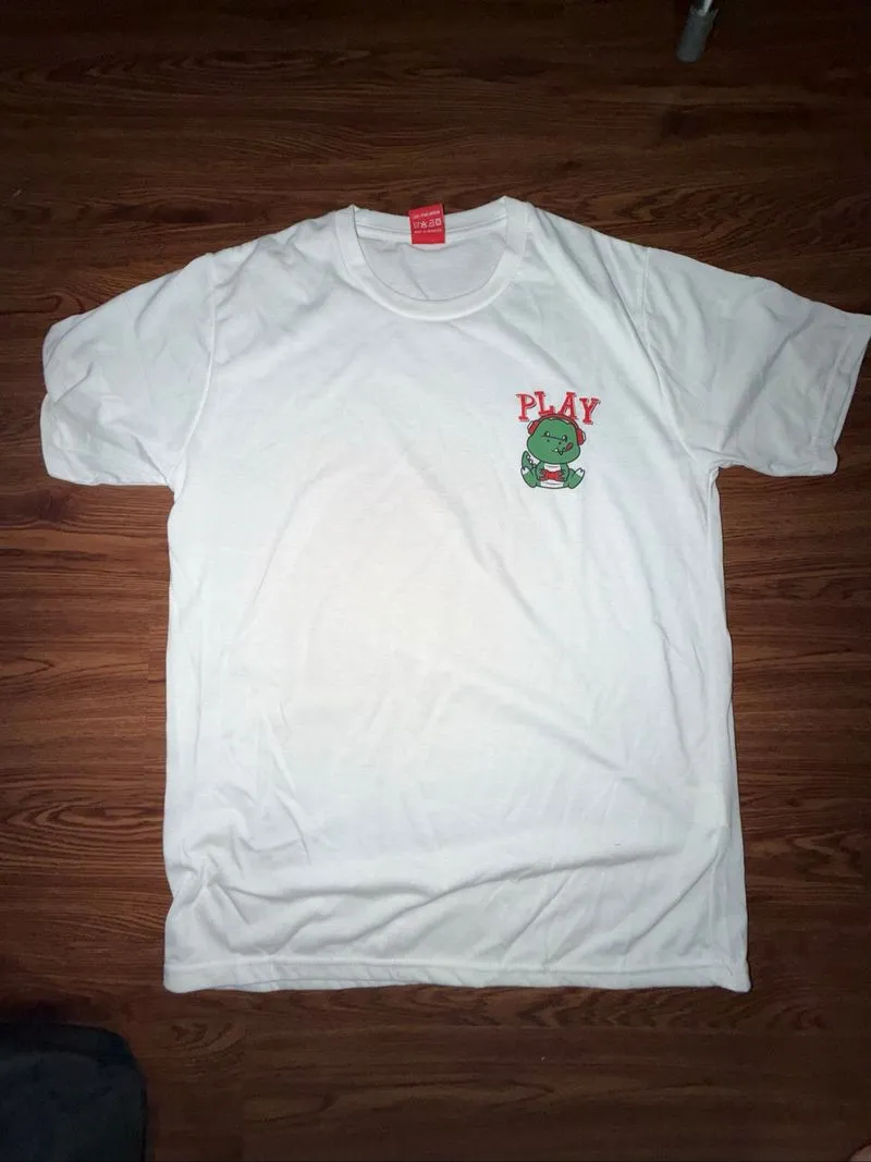 White Cute Oversized Tee 24s Cotton photo 1