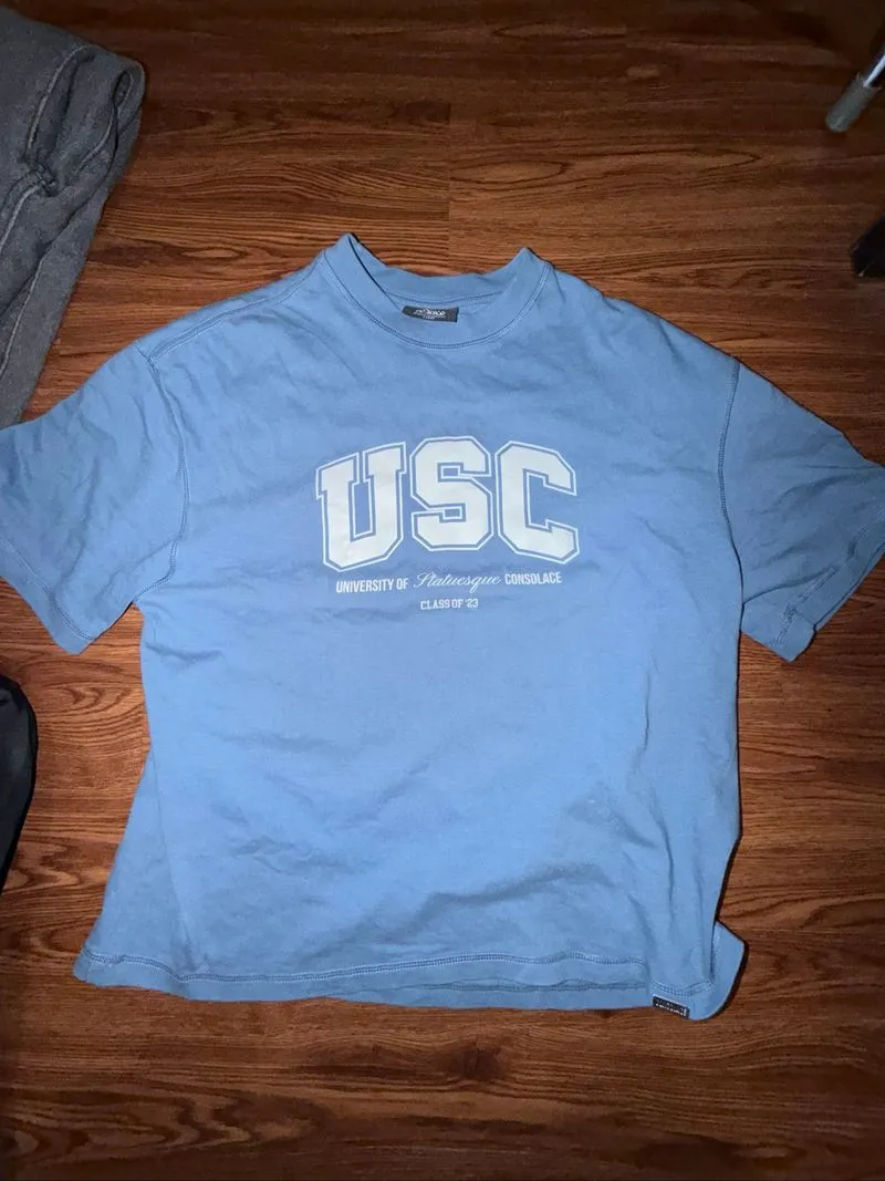 Consolance Oversized Boxy Graphic Blue Tee photo 1