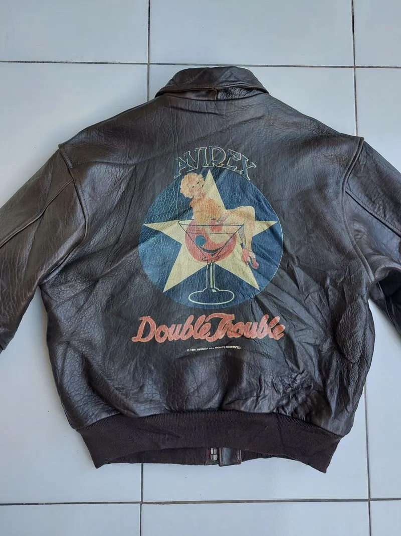 AVIREX A2 LEATHER FLIGHT JACKET VINTAGE JAKET KULIT photo 1