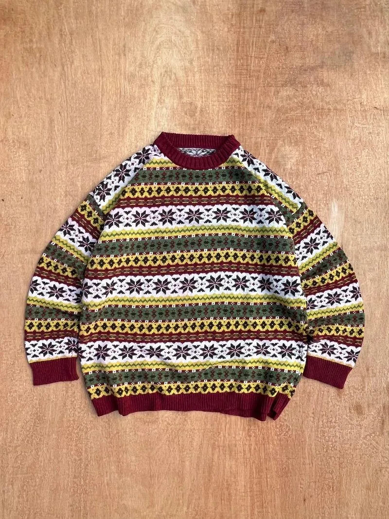 Unknown Fair Isle Nordic Knit Crewneck Sweater photo 1