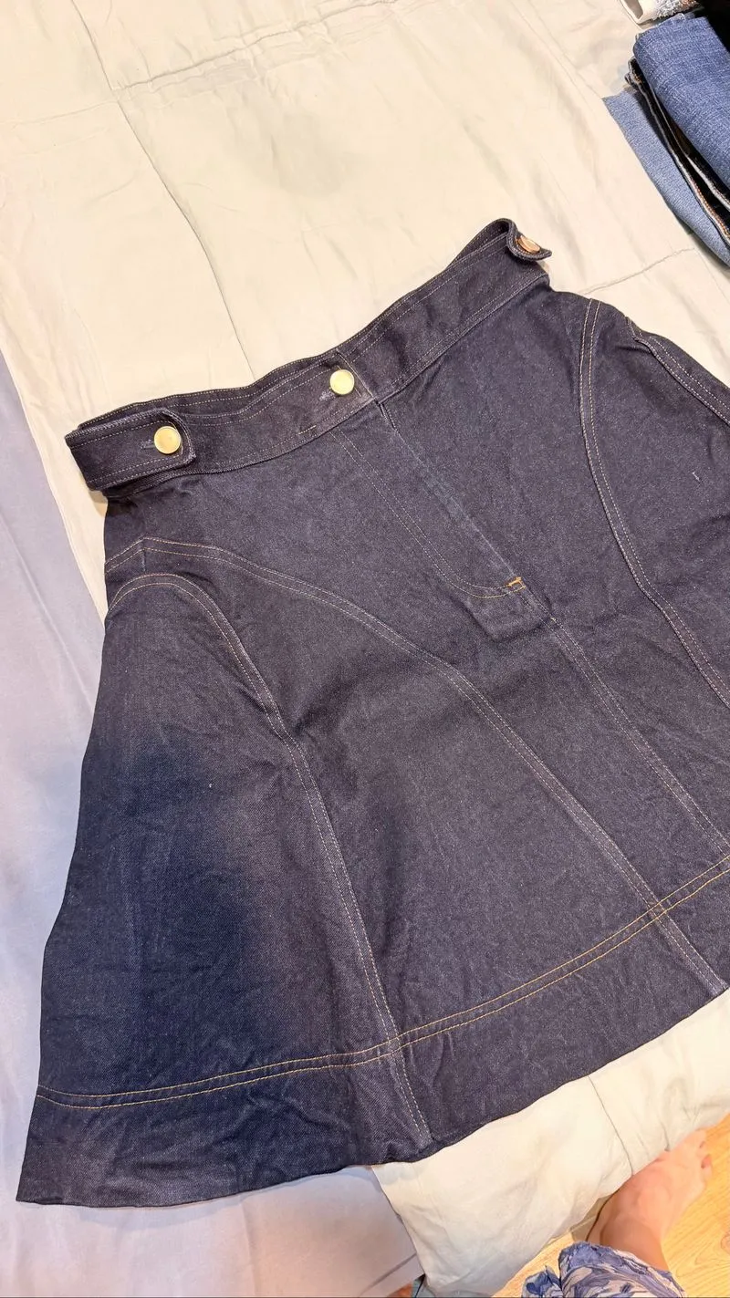 High waist A line jeans skirt photo 1
