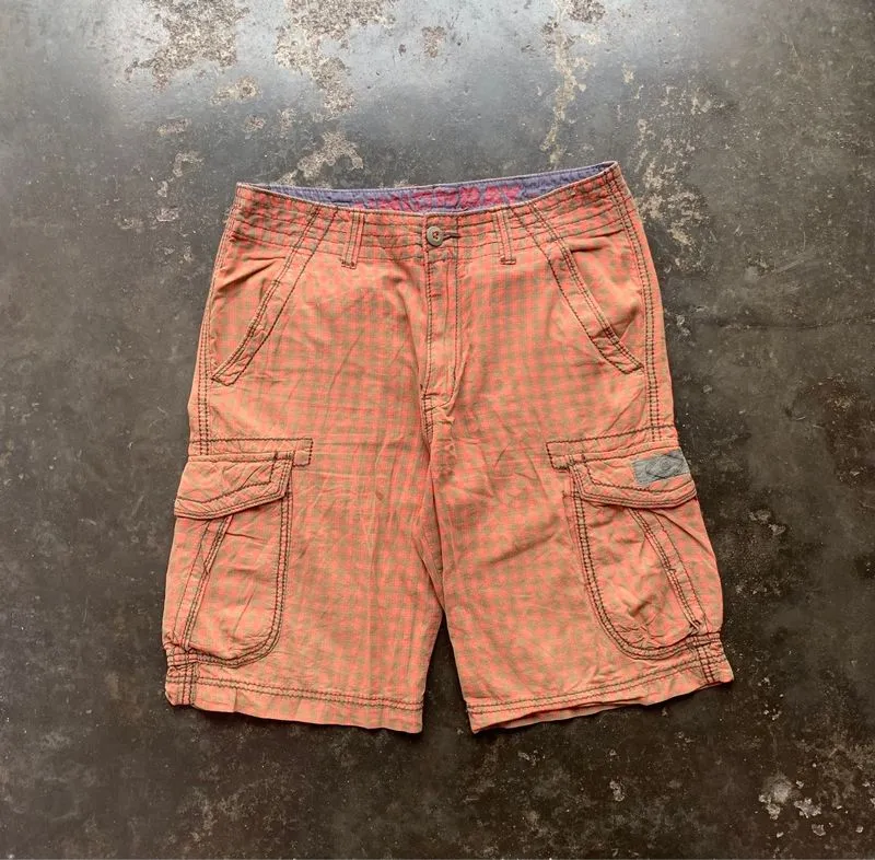 Short Pants Plaid Cargo Y2K photo 1