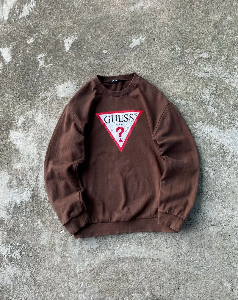 GUESS THREEANGLE BROWN SWEATSHIRT photo 1