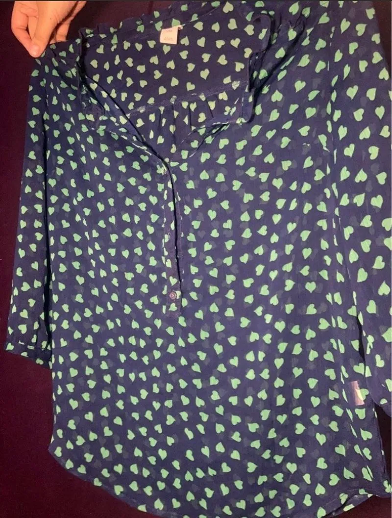 Old Navy Luxury Minimalist Blouse Wanita green navy photo 1