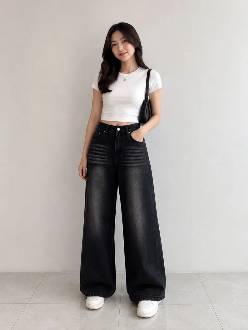 LOUIS-Baggy Loose Jeans | Celana Jeans highwaist CK8009 photo 1