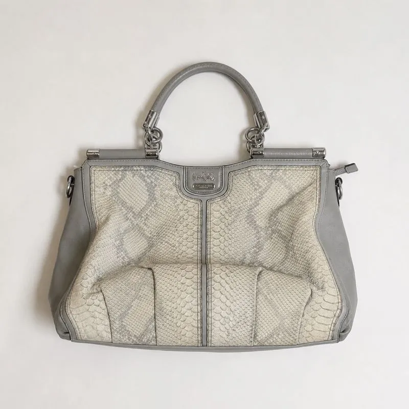 Vintage Coach Madison Pinnacle Grey Python Shoulder Tote Bag photo 1