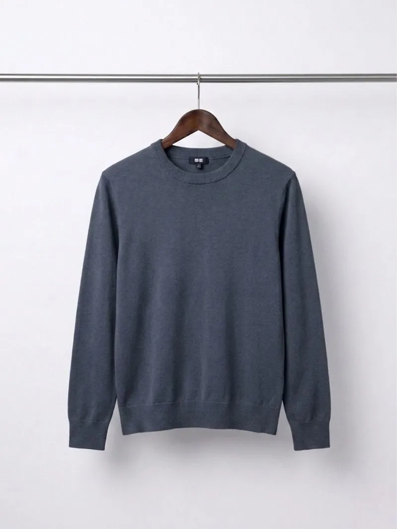 Uniqlo State Grey Knitwear Basic Sweater Rajut Tebal Pria photo 1