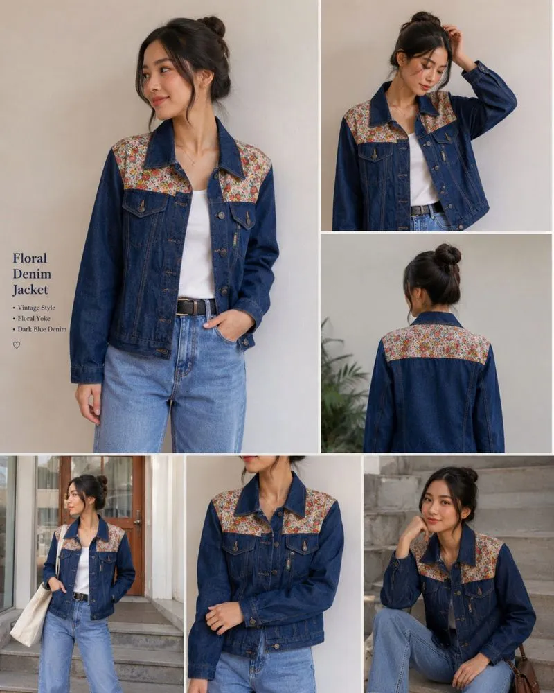PINEGA COLD DENIM jaket denim VINTAGE wanita (trucker jacket photo 1