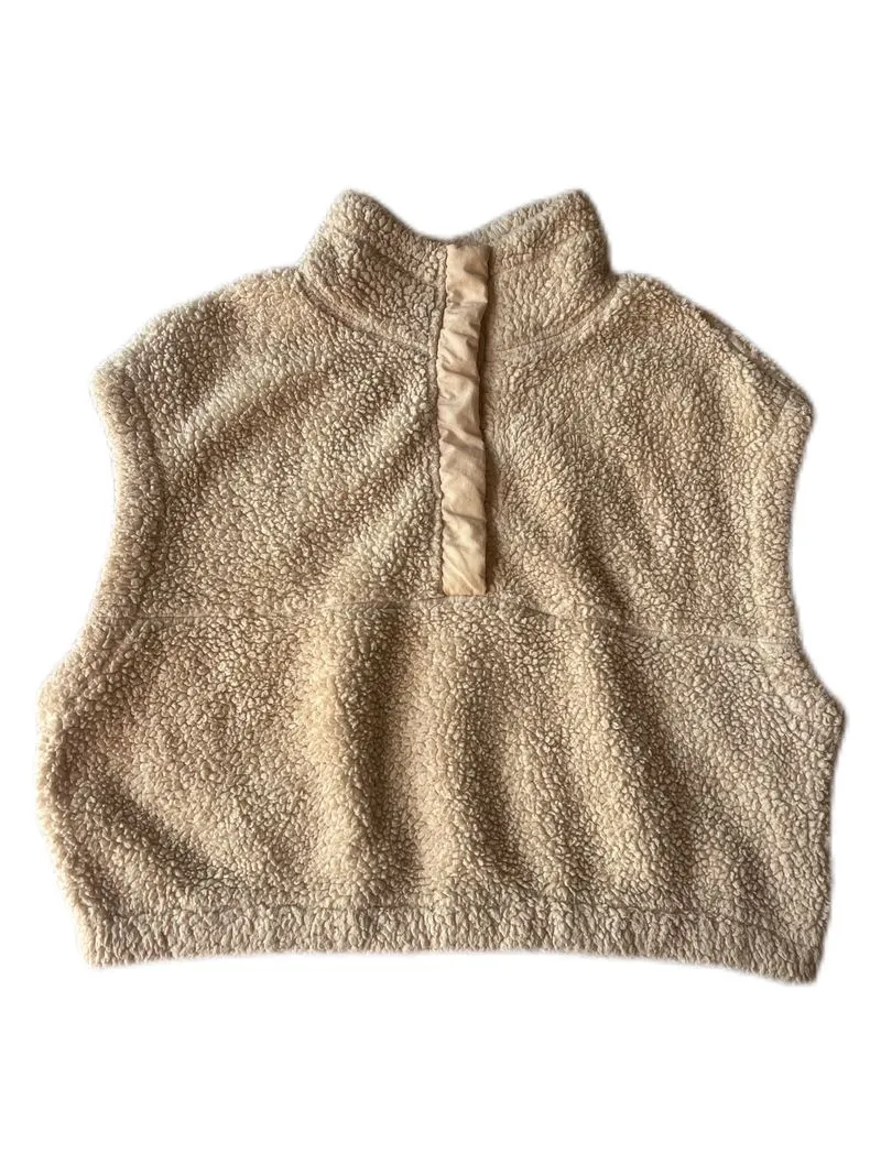 H&M Streetwear Minimalist Vest Wanita cream photo 1