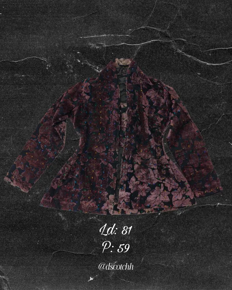blouse coklat motif daun photo 1