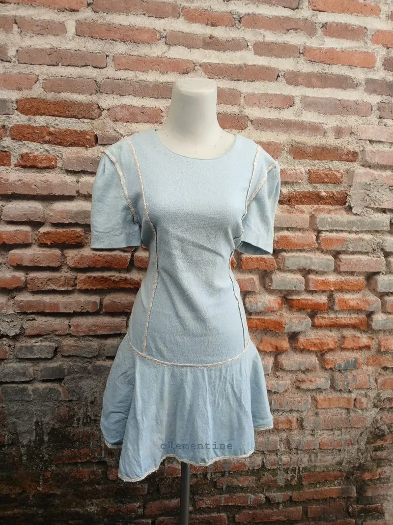 tweed combination with lace dress  photo 1