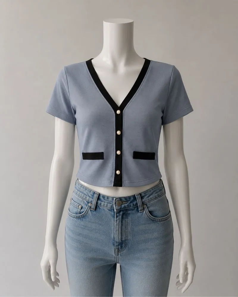 crop top denim photo 1