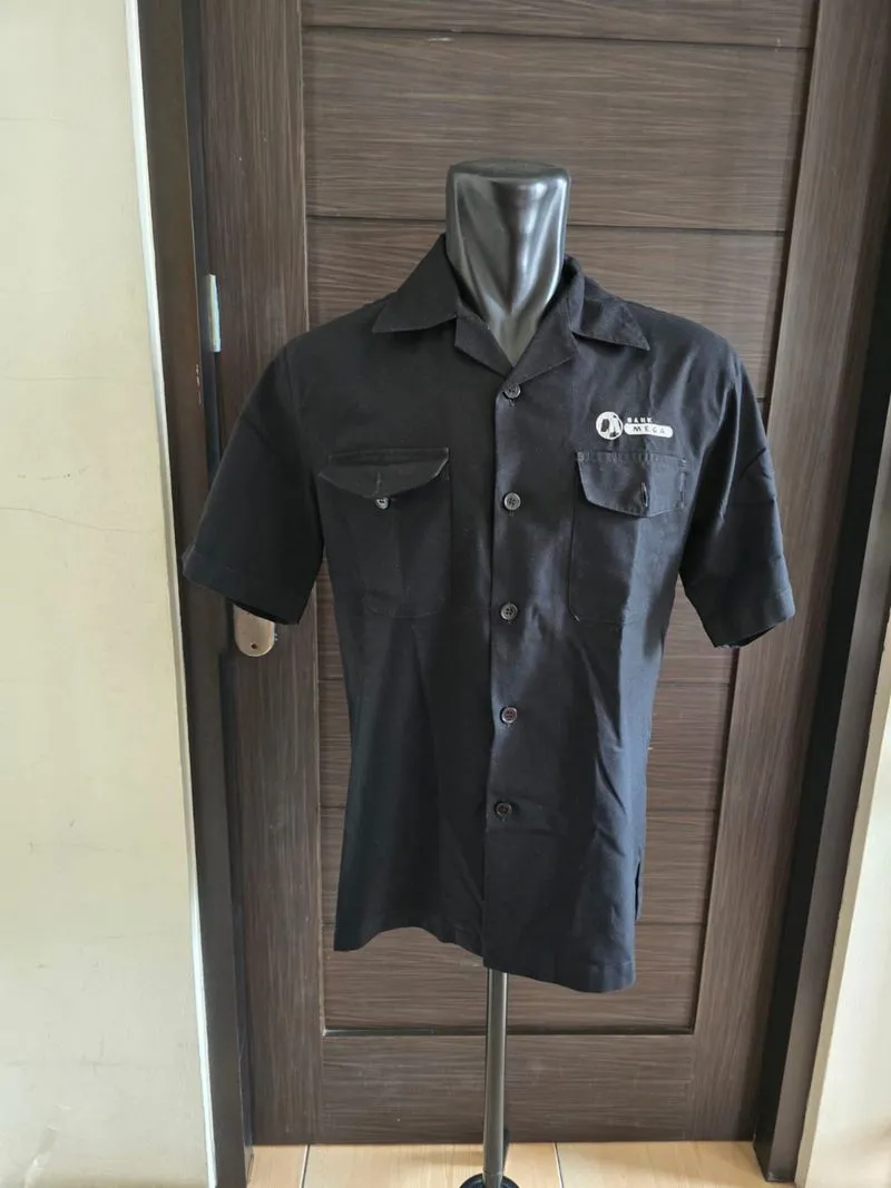 kemeja pria hitam bank mega invio pl photo 1