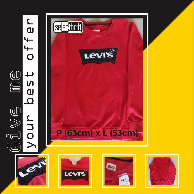 Levi's Luxury Casual Sweater Pria red photo 1