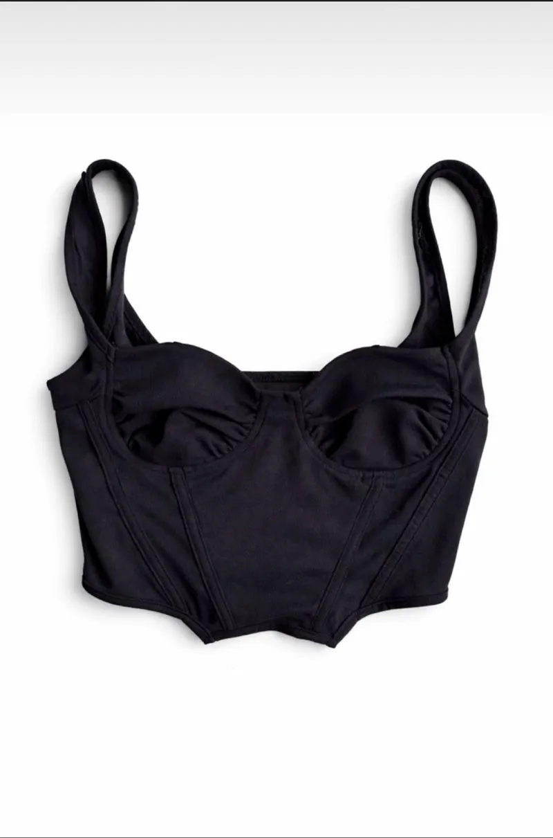 Bustier black crop photo 1