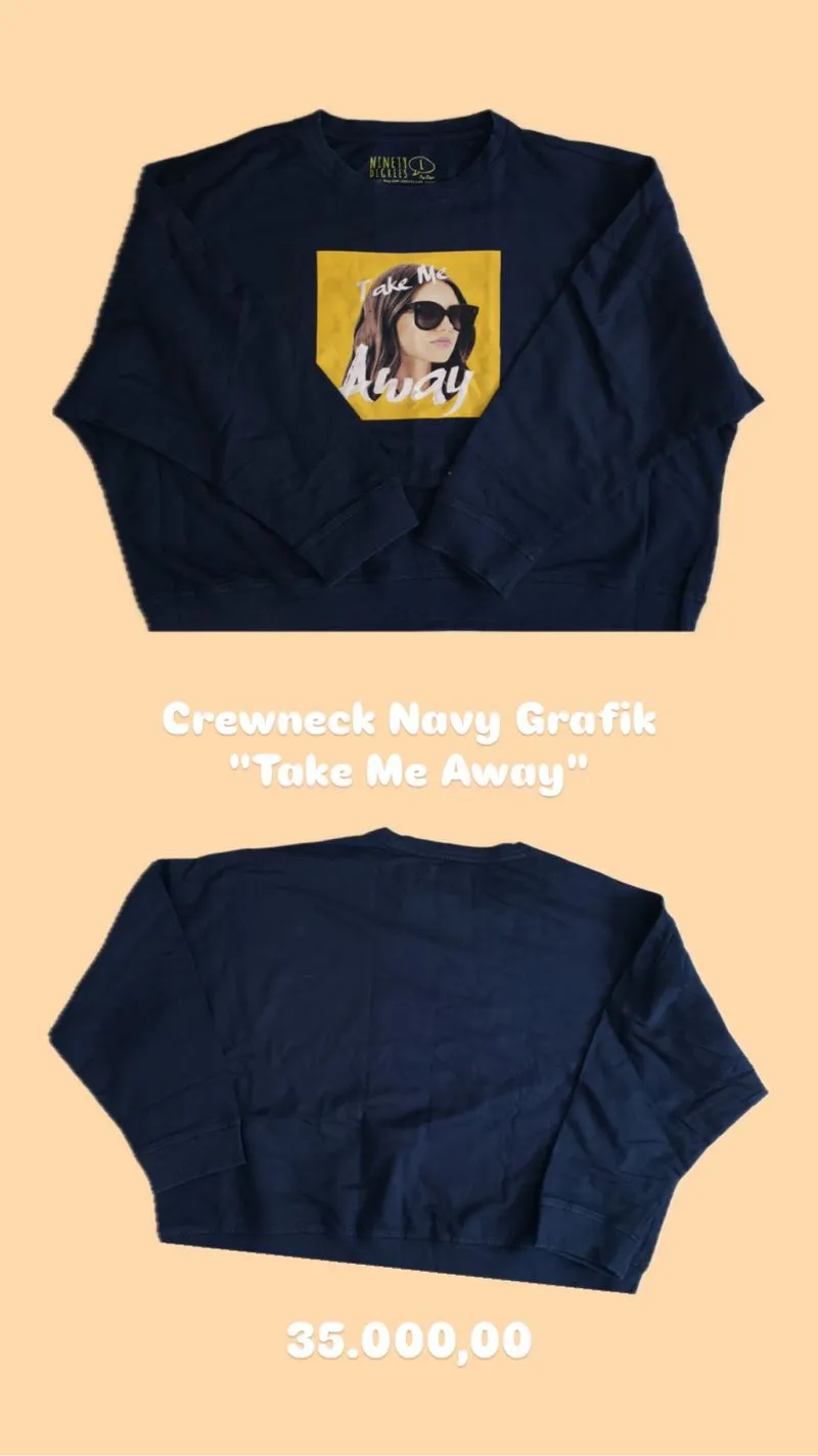 Crewneck Navy Grafik "Take Me Away" photo 1