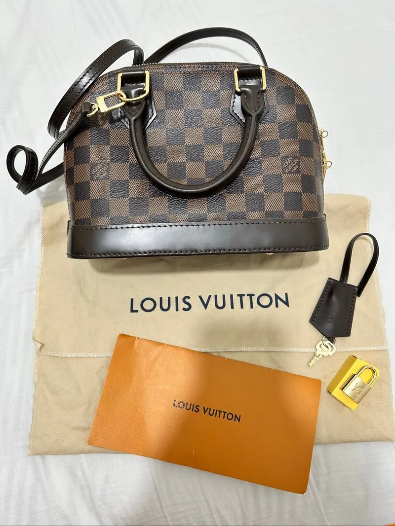 Like New LV Alma BB Damier Complete Set photo 1