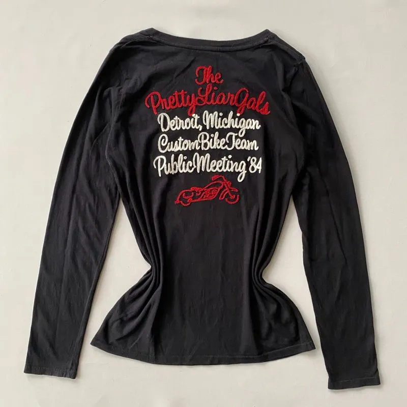 Moussy Vintage Longsleeve T shirt Goth Grunge Vintage Y2K photo 1