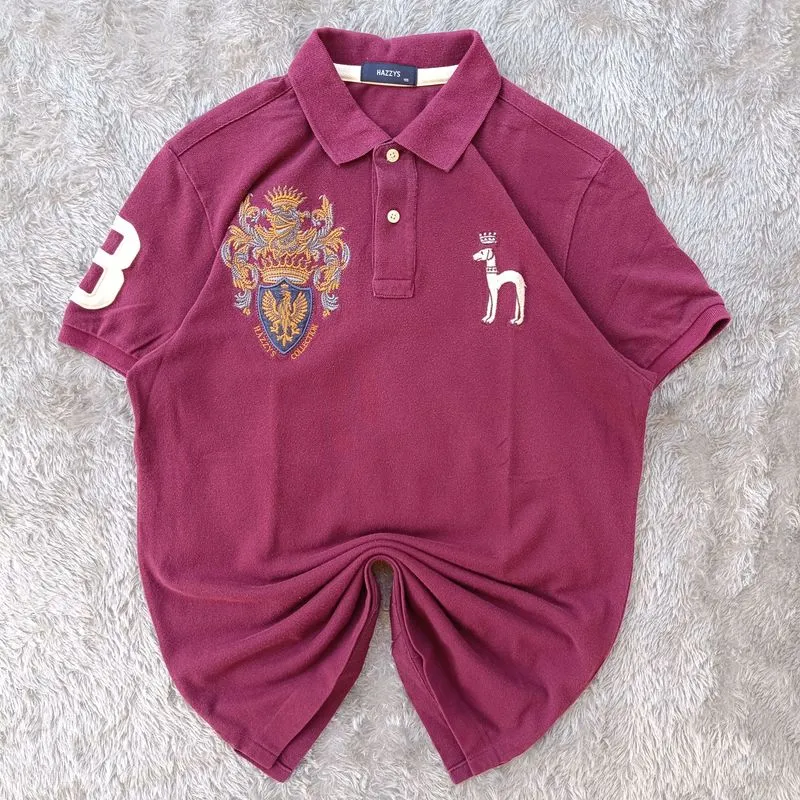 Hazzys Casual Polo shirt Pria burgundy photo 1