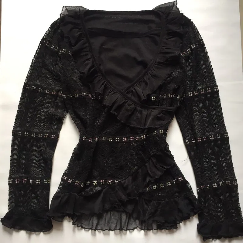 ruffles black gothic top photo 1