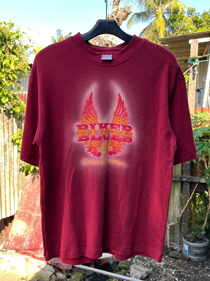 Vintage Maroon Harley Davidson "Biker Blues" Tee photo 1