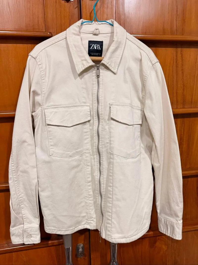 Zara Zipper White Jacket photo 1