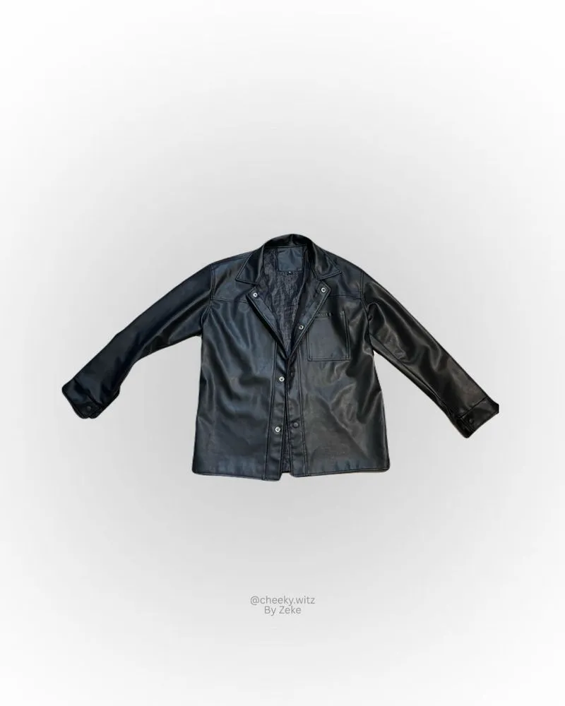 Black leather jacket photo 1