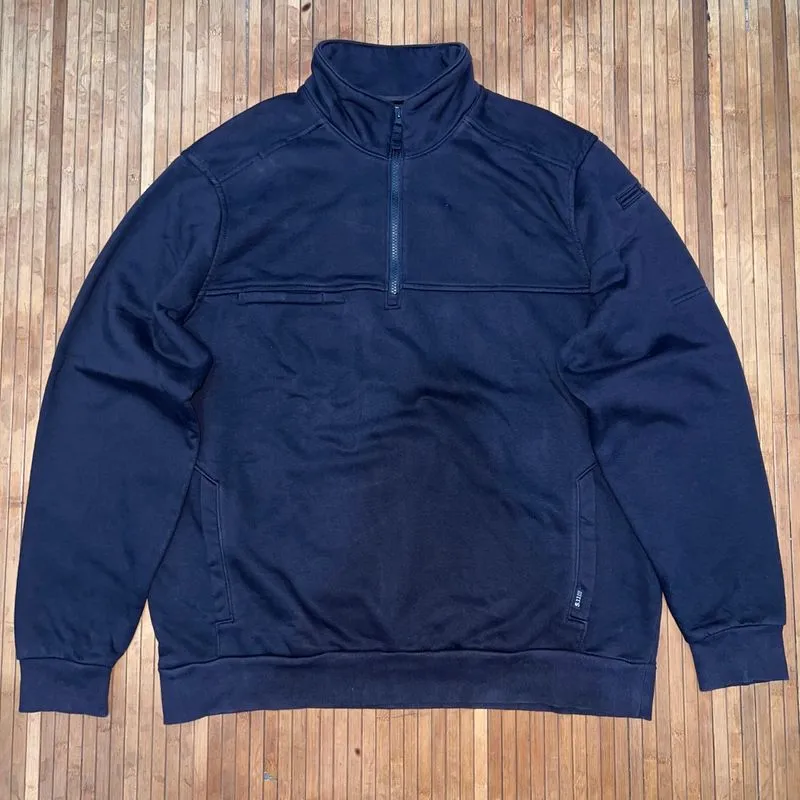 5.11 TACTICAL HALF ZIPPER NAVY FLEECE PULL OVER JOB ADVENTUR photo 1
