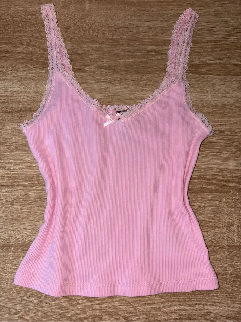 H&M Pink Lace Tank / Tanktop Pink (Preloved) photo 1