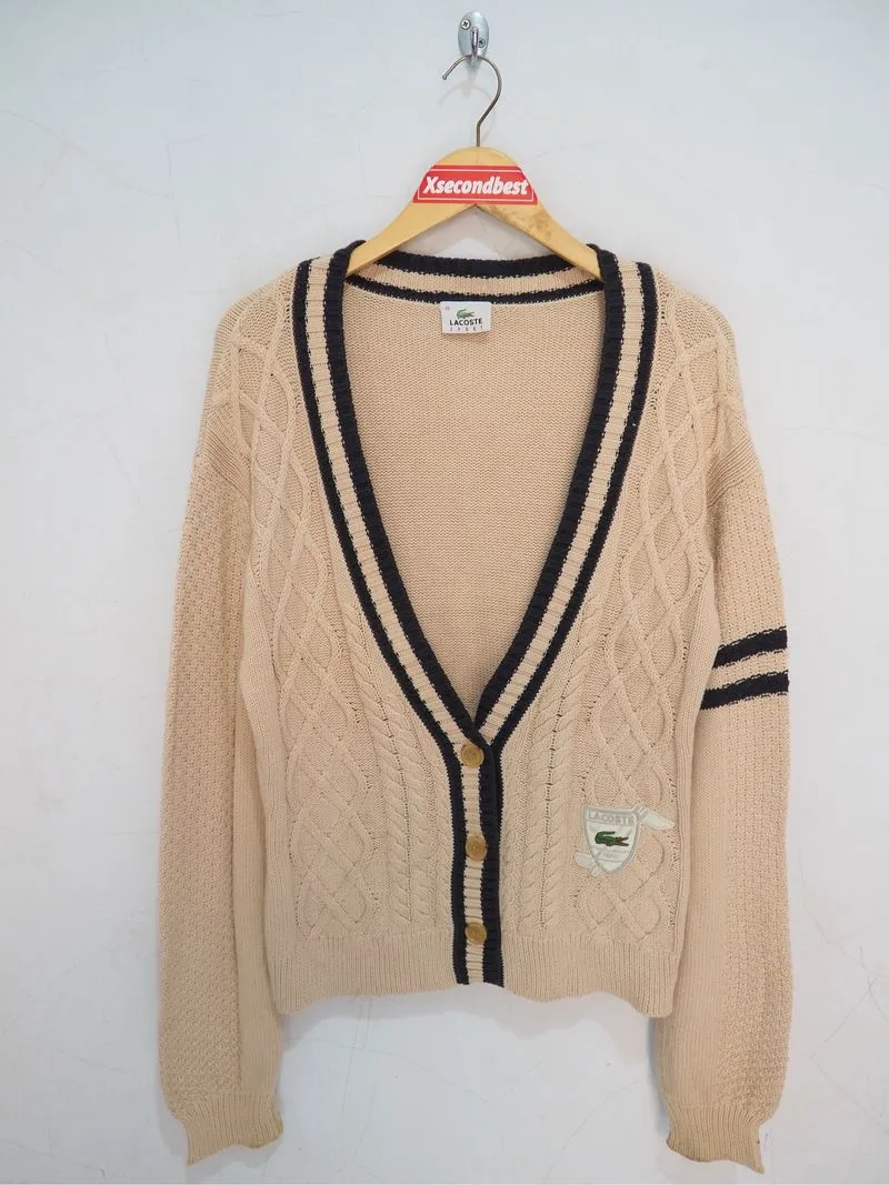 LACOSTE SPORT CABLE KNIT CARDIGAN photo 1
