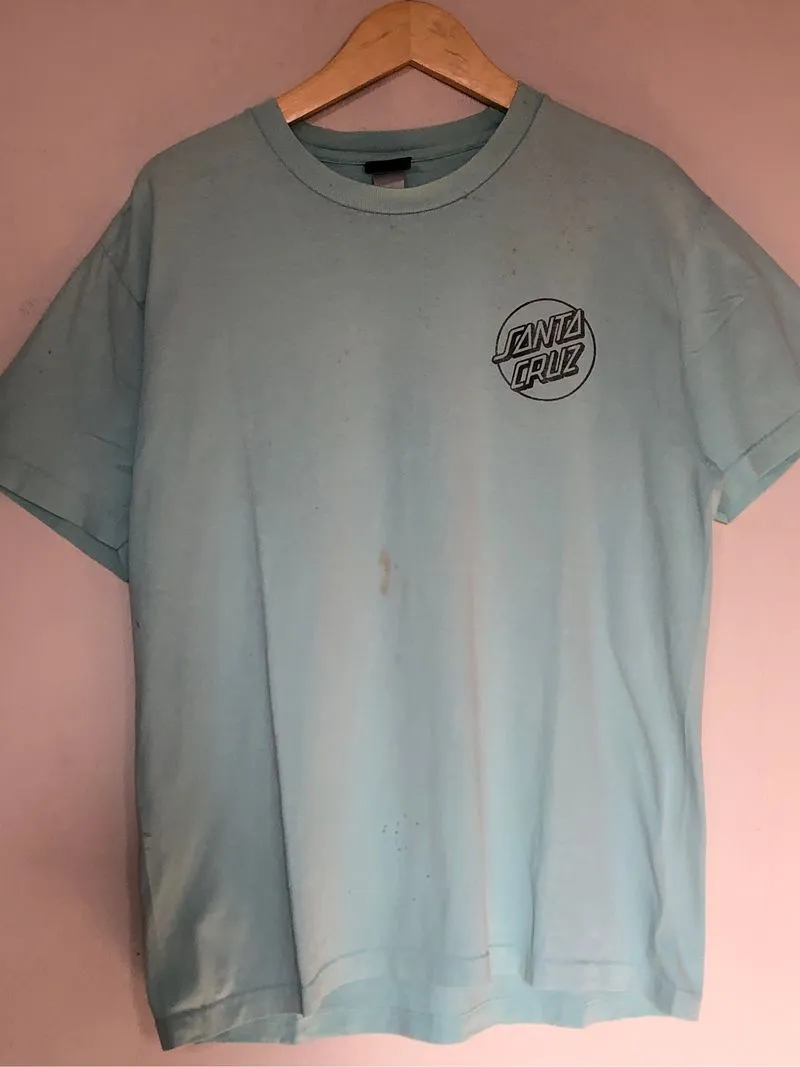 Santa Cruz Skateboards Logo Tee : Sky Blue Y2K Beaters photo 1