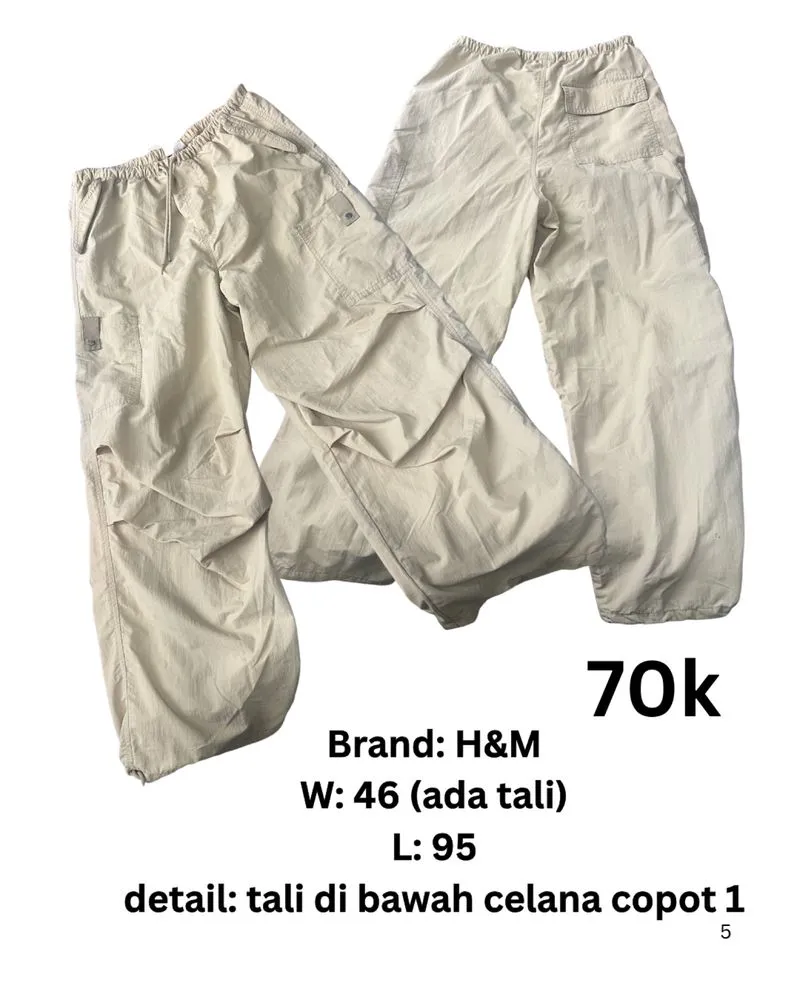 cargo pants H&M cream photo 1