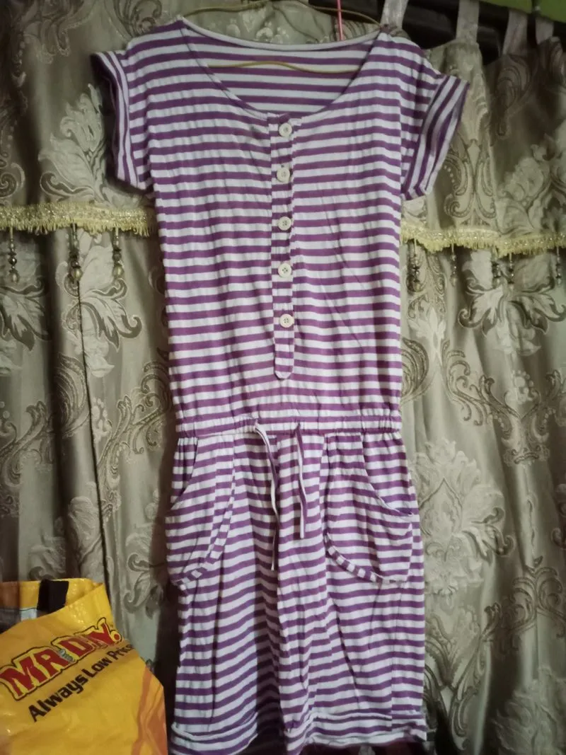 jumpsuit stripe ungu photo 1