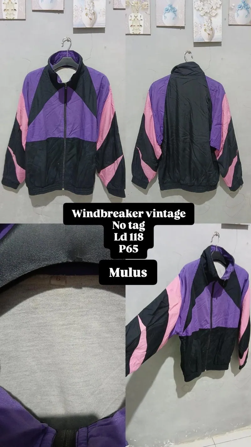 Jaket windbreaker vintage colour block  photo 1